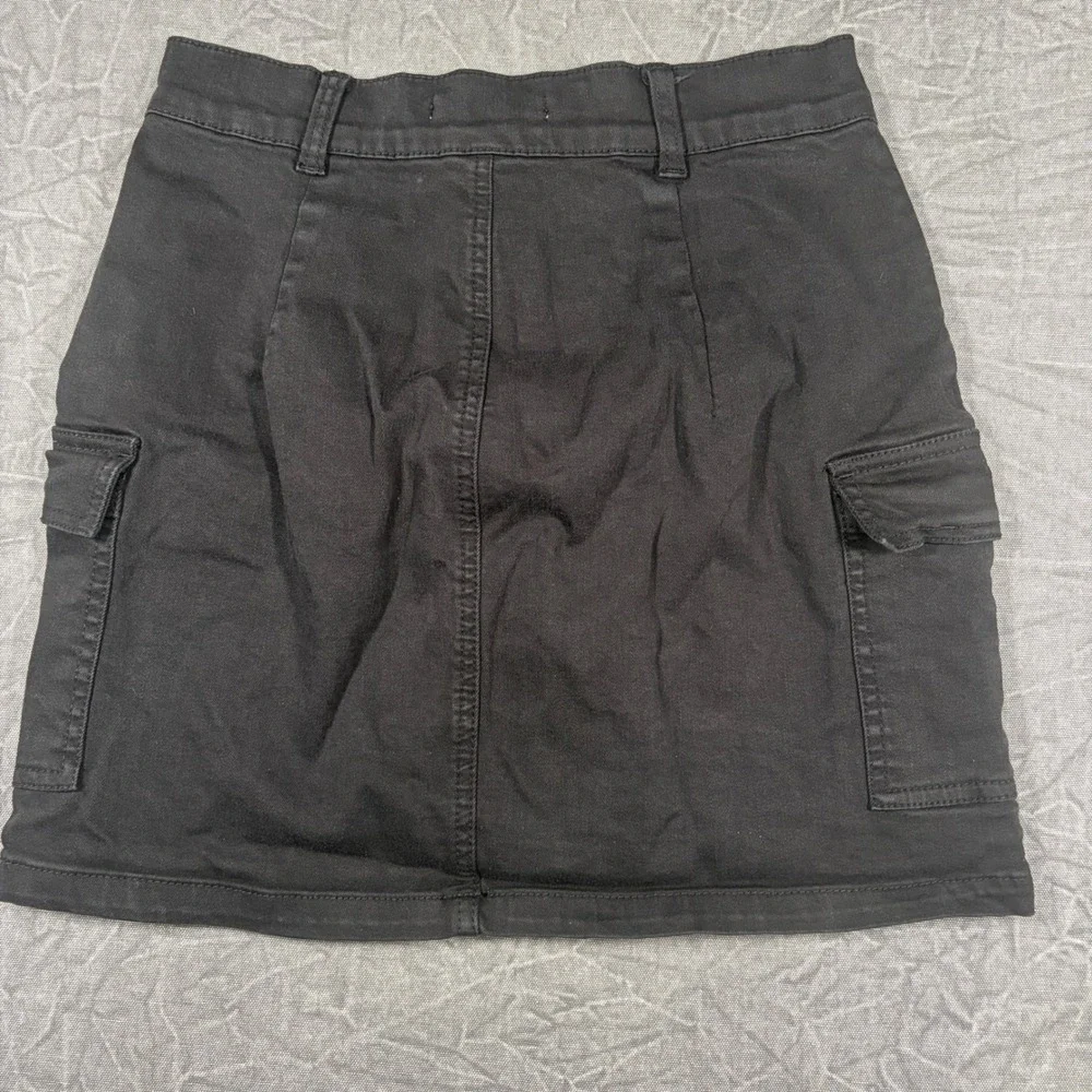 PacSun Cargo Skirt Women 27 Black Mini Utility Pockets High Waisted Cotton Blend